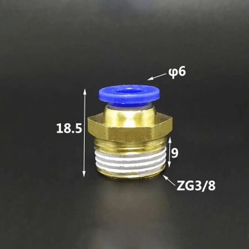 10PC DN10 G 3/8" Male x Fit Tube OD 6mm Brass Pneumatic Air Hose Quick Connector Push In Coupler Water Gas Oil in Saudi Arabia