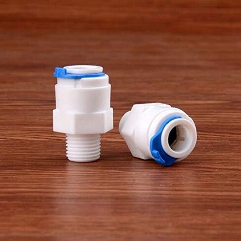 50Pcs/Lot 1/4" Male Thread - 3/8" Straight RO Water Fitting 9.5mm Coupling POM Hose PE Pipe Connector Water Filter Parts in Saudi Arabia