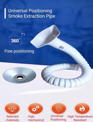 Smoke Exhaust Hose Articulated Collection Arm，Adjustable Welding Fume Extractor Duct Hose,(L 31~98in,Id 2/3in)(Black(Round),3x71in/7.5x180cm) in Kuwait