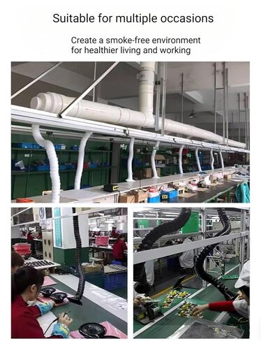 Smoke Exhaust Hose Articulated Collection Arm，Adjustable Welding Fume Extractor Duct Hose,(L 31~98in,Id 2/3in)(Black(Round),3x71in/7.5x180cm) in Kuwait