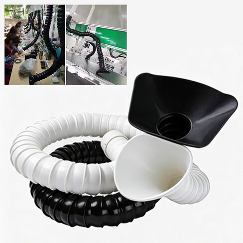Articulated Flexible Fume Extractor Hose, Heat-Resistant Industrial Dust Collection Arm for Factory, (2.6~6.6ft,2/3in)(Natural(Round),0.25x4.93ft/7.5x150cm) in Kuwait