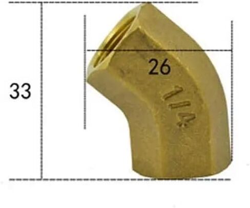 1/4" NPT Equal Female Brass 45 Degree Elbow Pipe Fitting Coupler Connector Water Gas Oil in Saudi Arabia