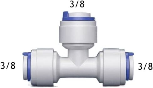 50Pcs/Lot 3/8" Tee Type RO Water Fitting 9.5mm Hose PE Pipe 3 Ways Quick Connector Water Filter Parts in Saudi Arabia