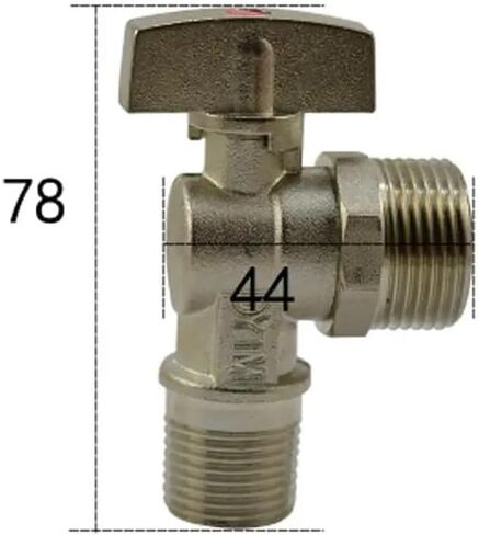 1/2 "بدوره 3/4" ذكر الكرة صمام زاوية الكوع 90 درجة ثقب حجم 9.5 مللي متر الماء الغاز النفط الارتفاع 78 مللي متر in Kuwait