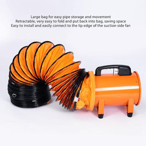 Generic Flexible Duct Hose, 8in PVC Industrial Ventilation Ducting with Carbon Wire Spring and Retardant, for Exhaust Fans in Factories Basements Farms (GenericVXMY1U8E-11) in Kuwait