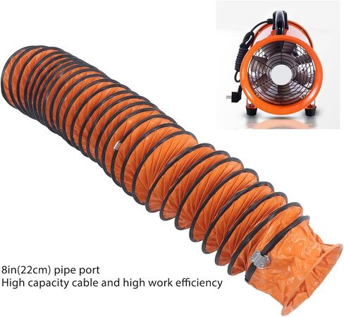 Generic Flexible Duct Hose, 8in PVC Industrial Ventilation Ducting with Carbon Wire Spring and Retardant, for Exhaust Fans in Factories Basements Farms (GenericVXMY1U8E-11) in Kuwait