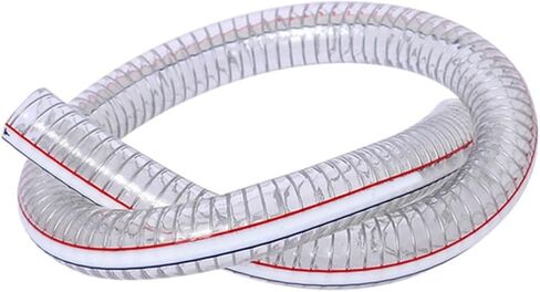 مطاط مرن سلك فولاذي شفاف أنبوب زيت PVC ناعم 1 متر خرطوم فولاذي PVC مضخة مياه فولاذية بلاستيكية مرنة أنبوب مطاطي مرن لتصريف المياه (الحجم: 10 × 15 مم) in Kuwait