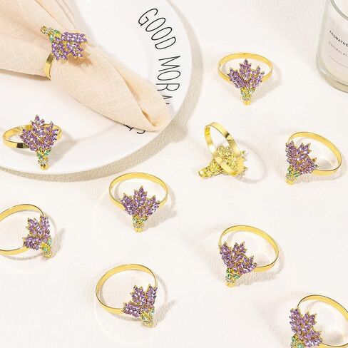 Lemon Napkin Rings Set of 12 | Metal Spring Napkin Holders | Flower Napkins Buckle Ring for Mother's Day Birthday Wedding Dinners Parties Table Decoration and Daily Use(Yellow Lemon) in Kuwait