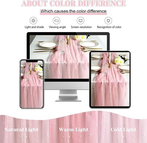 Pink Table Runner,120 Inch 10FT Tulle Gauze Fabric Table Runners with Pearls,1 Piece Sheer Lace Tables Decor for Dining Wedding Birthday Baby Shower Valentine’s Day Home Holiday Party（Pink in Kuwait