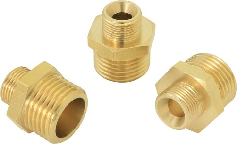 مخفض أنابيب نحاسي 1/2"M إلى 3/8"M | للمطبخ والحمام وخطوط إمداد مياه الصنبور RV. مع غسالة مطاطية للاتصال مانعة للتسرب. in Kuwait