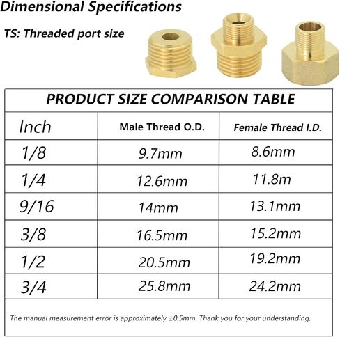 مخفض أنابيب نحاسي 1/2"M إلى 3/8"M | للمطبخ والحمام وخطوط إمداد مياه الصنبور RV. مع غسالة مطاطية للاتصال مانعة للتسرب. in Kuwait