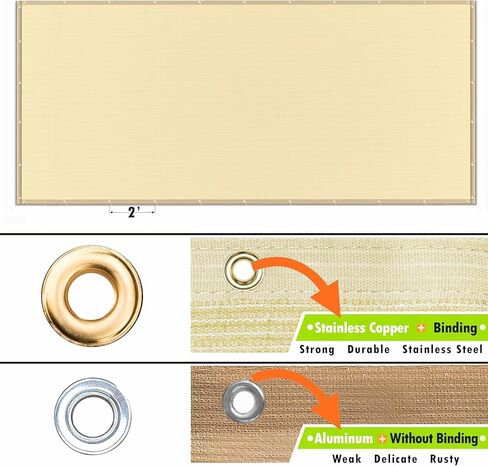ShadeMart 8' x 16' Beige Pergola Sun Shade Canopy Replacement Cover UPF50, Commercial Grade 260 GSM Cloth for Outdoor Patio Garden Backyard (We Make Custom Size) in Kuwait