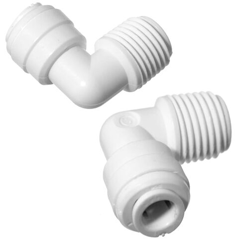 iSpring 4044KX2 تركيب سريع للتناضح العكسي لمياه الشرب، تركيب كوع ثابت، 1/4 بوصة NPT × 1/4 بوصة، عبوتان in Kuwait