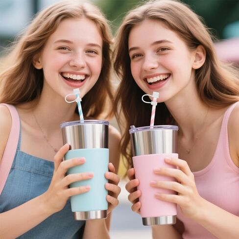 4 قطع من أغطية رؤوس القش السيليكون المتوافقة مع كأس بروميت إيرا 30 أونصة و40 أونصة، ملحقات أكواب مقاومة للغبار 12 مم، غطاء علوي من القش، مقاومة للتسرب وخالية من مادة BPA ومناسبة للسفر (أبيض) in Kuwait