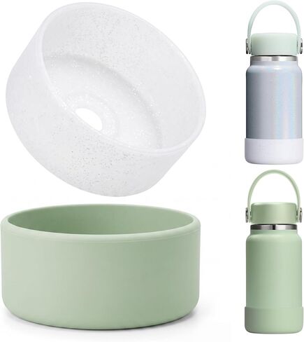 حذاء من السيليكون متوافق مع زجاجة Hydro Flask Micro سعة 6.7 أونصة، غطاء حماية سفلي مضاد للانزلاق وتقليل الضوضاء، ملحقات زجاجة مياه صغيرة خالية من مادة BPA in Kuwait