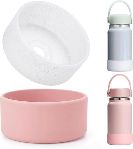 حذاء من السيليكون متوافق مع زجاجة Hydro Flask Micro سعة 6.7 أونصة، غطاء حماية سفلي مضاد للانزلاق وتقليل الضوضاء، ملحقات زجاجة مياه صغيرة خالية من مادة BPA in Kuwait