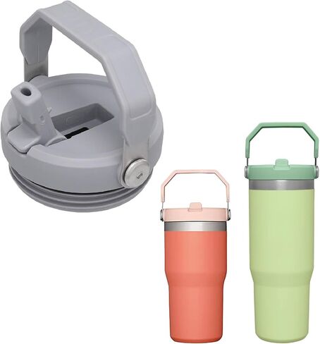 Replacement 30oz and 20oz Leak Proof Tumbler Lid With Straw - Fit For Stanley OLD VERSION Iceflow Flip 30oz, 20oz Tumbler (Grey, 20oz and 30oz) in Kuwait