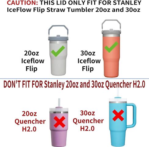 Replacement 30oz and 20oz Leak Proof Tumbler Lid With Straw - Fit For Stanley OLD VERSION Iceflow Flip 30oz, 20oz Tumbler (Grey, 20oz and 30oz) in Kuwait