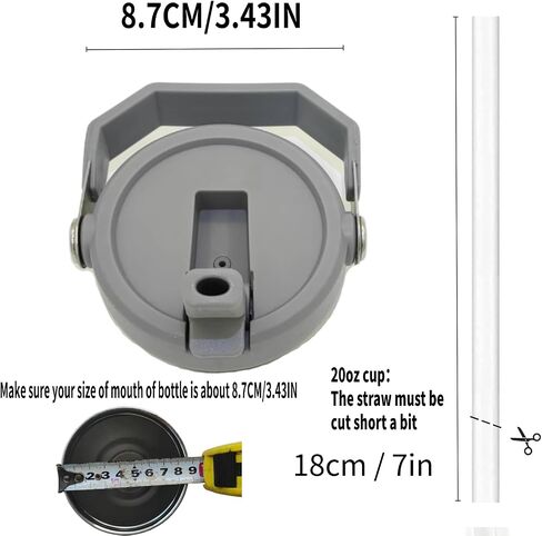 Replacement 30oz and 20oz Leak Proof Tumbler Lid With Straw - Fit For Stanley OLD VERSION Iceflow Flip 30oz, 20oz Tumbler (Grey, 20oz and 30oz) in Kuwait