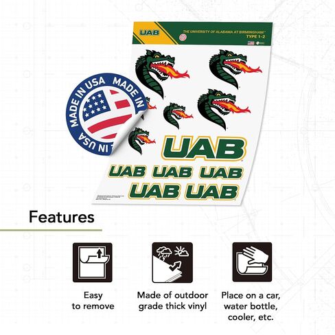 صبار الصحراء جامعة ألاباما في برمنغهام ملصق بليزرز UAB شارات الفينيل زجاجة مياه الكمبيوتر المحمول ورقة قصاصات السيارة T1 (النوع 1-2) in Kuwait