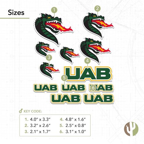 صبار الصحراء جامعة ألاباما في برمنغهام ملصق بليزرز UAB شارات الفينيل زجاجة مياه الكمبيوتر المحمول ورقة قصاصات السيارة T1 (النوع 1-2) in Kuwait