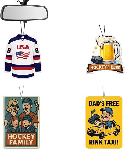 Hockey Dad Themed Car Air Fresheners | Long Lasting Odor Eliminator & Purifier for Auto, Home, and Closets | Premium Scent Hanging Pendant | Sports Fan Auto Accessories Gift in Kuwait