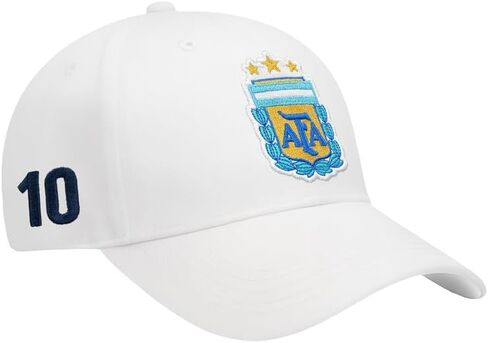 Icon Sports Compatible with Argentine Football Association Lionel Messi Cap - Unisex Adult - White w/Color Logo in Kuwait