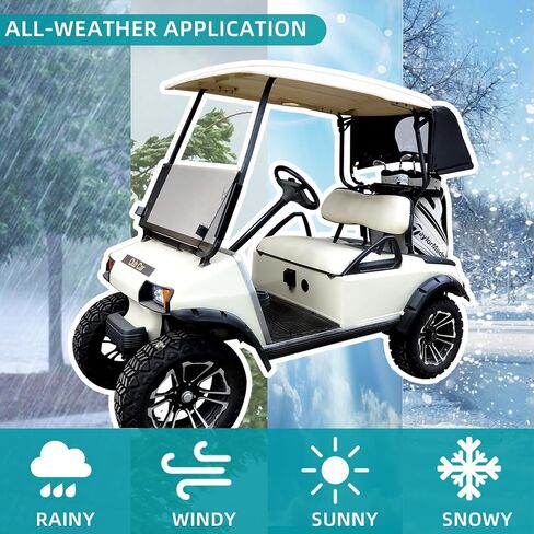 مجموعة غطاء المطر للحقيبة الخلفية العالمية مناسبة لمعظم سيارات نادي الركاب/EZGO/Yamaha، غطاء المطر الخلفي لحقيبة الجولف - أسود/أصفر in Kuwait