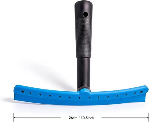 FOSHIO TPU Squeegee 10-Inch Blade with 4 Extension Poles (Extends up to 63 Inches), Anti-Slip Grip Handle Rubber Squeegee Streak-Free Cleaning for Car Windows, Shower Doors, Mirrors, Glass in Kuwait
