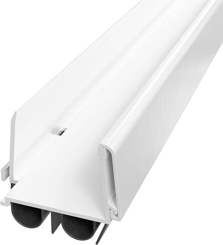 36 Inch White, Adjustable Double Bubble Door Sweep for Exterior Doors, Under Door Seal with Drip Edge and Punched Drainage Channel, Pre-notched for Weatherstripping, Trim-to-Fit, Paintable Screw Cover in Kuwait