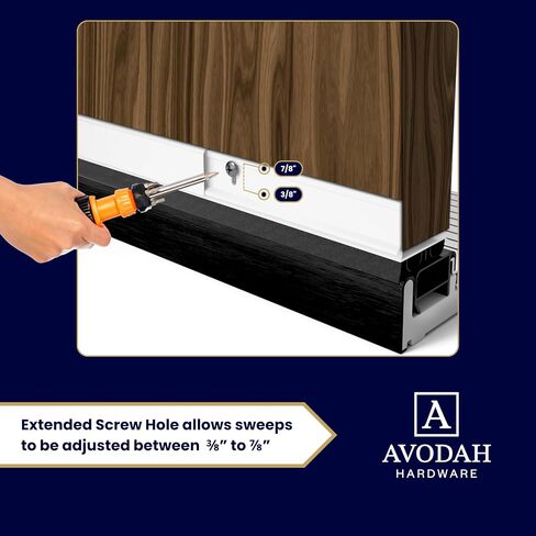 36 Inch White, Adjustable Double Bubble Door Sweep for Exterior Doors, Under Door Seal with Drip Edge and Punched Drainage Channel, Pre-notched for Weatherstripping, Trim-to-Fit, Paintable Screw Cover in Kuwait