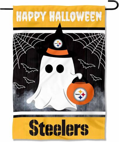 Pittsburgh Steelers Happy Halloween Garden Flag Double Sided Banner in Kuwait