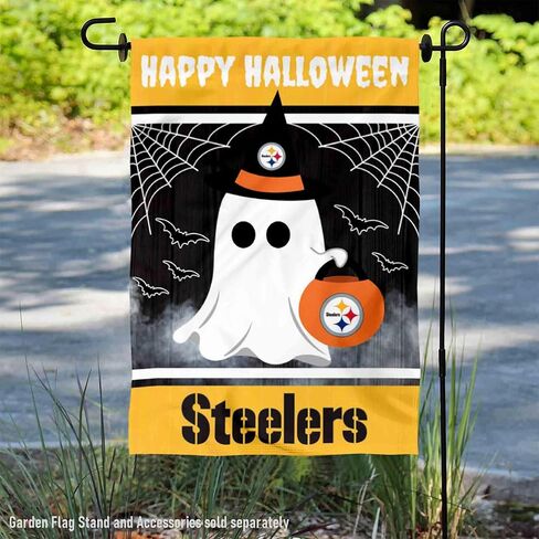 Pittsburgh Steelers Happy Halloween Garden Flag Double Sided Banner in Kuwait