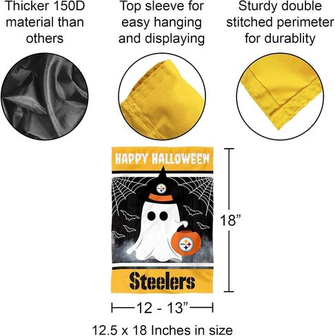 Pittsburgh Steelers Happy Halloween Garden Flag Double Sided Banner in Kuwait
