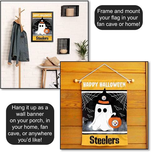 Pittsburgh Steelers Happy Halloween Garden Flag Double Sided Banner in Kuwait
