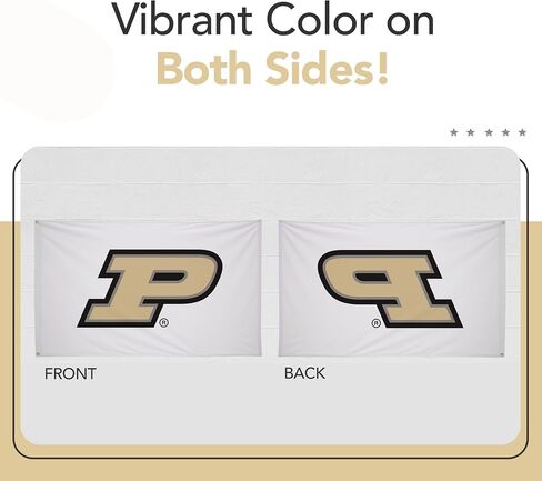 علم مطبوع من Purdue Boilermakers College Sports - مرخص من الرابطة الوطنية لرياضة الجامعات - نايلون - لافتة مدرسية (أبيض، ذهبي) (3 × 5 بوصات) in Kuwait