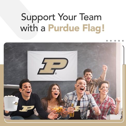 علم مطبوع من Purdue Boilermakers College Sports - مرخص من الرابطة الوطنية لرياضة الجامعات - نايلون - لافتة مدرسية (أبيض، ذهبي) (3 × 5 بوصات) in Kuwait