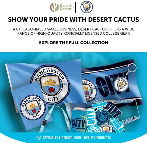 Desert Cactus Manchester City Lanyard Man City MCFC Football Soccer Car Keys ID Badge Holder Keychain Detachable Breakaway Snap Buckle (PVC Lanyard) in Kuwait