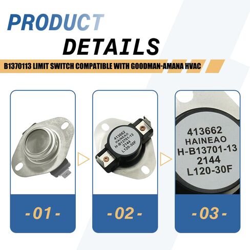 B1370113 مفتاح الحد 120F متوافق مع Goodman-Amana HVAC in Kuwait