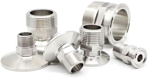 1/4 "3/8" 1/2 "3/4" 1 "-4" NPT ذكر × 0.5 "0.75" 1.5 "2" -4 "ثلاثي المشبك موصل وصلة أنابيب 304 316L الفولاذ المقاوم للصدأ (1l4-NPT-K25.4، SUS304) in Kuwait