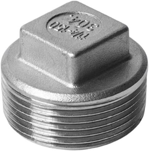 1-1/2" 1/2" 3/4" BSPP ذكر الموضوع 304 الفولاذ المقاوم للصدأ عرافة رئيس نهاية غطاء الأنابيب المناسب موصل مقرنة (304SS NPT الموضوع، 1/2") تركيبات السباكة in Kuwait
