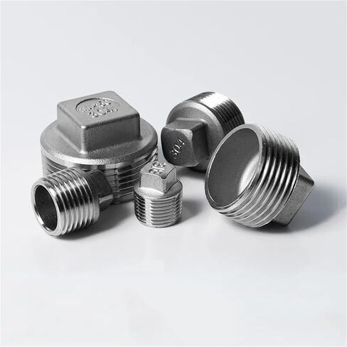 1-1/2" 1/2" 3/4" BSPP ذكر الموضوع 304 الفولاذ المقاوم للصدأ عرافة رئيس نهاية غطاء الأنابيب المناسب موصل مقرنة (304SS NPT الموضوع، 1/2") تركيبات السباكة in Kuwait