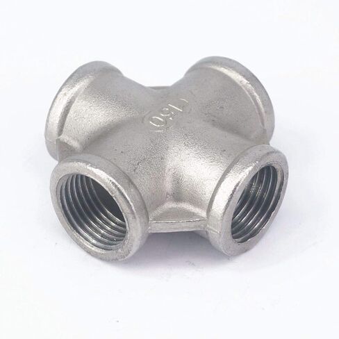 1/2" Female 304 Stainless Steel Cross 4 Way Connector Pipe Fitting water oil air Plumbing Fittings in Kuwait