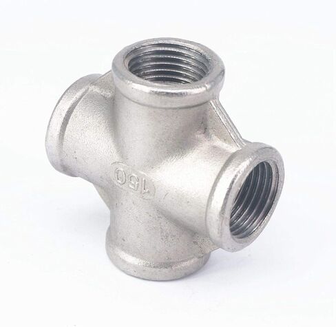 1/2" Female 304 Stainless Steel Cross 4 Way Connector Pipe Fitting water oil air Plumbing Fittings in Kuwait