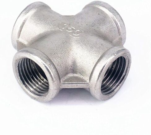 1/2" Female 304 Stainless Steel Cross 4 Way Connector Pipe Fitting water oil air Plumbing Fittings in Kuwait