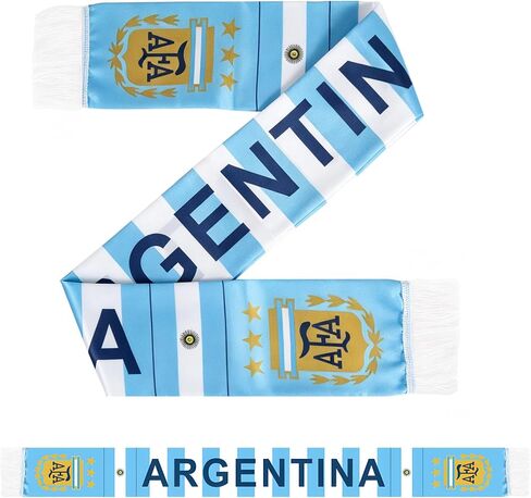 2 Pcs Soccer Fan Scarf, Soccer Fans Souvenir Polyester Double Side Print Scarf for World Soccer Matches & Game Day in Kuwait