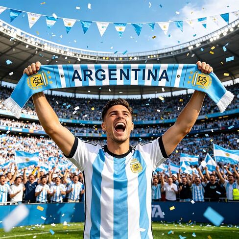 2 Pcs Soccer Fan Scarf, Soccer Fans Souvenir Polyester Double Side Print Scarf for World Soccer Matches & Game Day in Kuwait