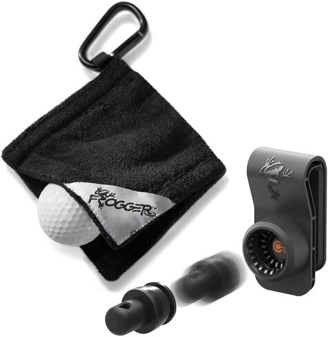 Frogger Amphibian Ball Towel & Belt Latch-It Bundle - Pocket-Sized Wet/Dry Golf Ball Towel with Belt Latch-It Accessory Attachment System, Secure & Quick Golf Gear Access for Hands-Free Management in Kuwait