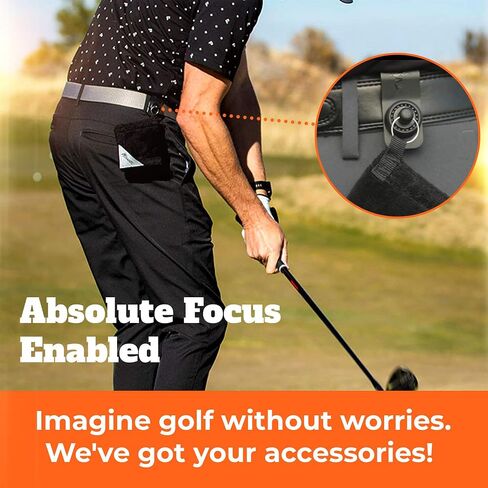 Frogger Amphibian Ball Towel & Belt Latch-It Bundle - Pocket-Sized Wet/Dry Golf Ball Towel with Belt Latch-It Accessory Attachment System, Secure & Quick Golf Gear Access for Hands-Free Management in Kuwait