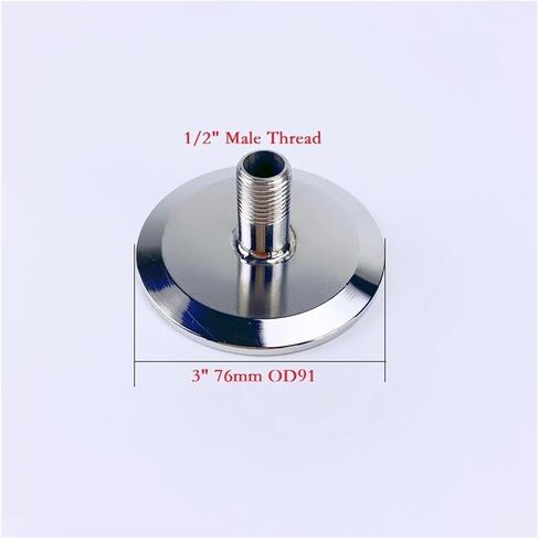 3" 76mm OD91mm With 1/2" Male Thread, 3" Tri-clamp End Cap With 1/2" Male Thread Stainless Steel 304 in Saudi Arabia